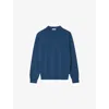 Sandro Mens Blue Prusse Long-sleeve Crewneck Cashmere Jumper