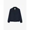 Sandro Mens Bleus Teddy Elasticated-cuffs Regular-fit Wool-blend Jacket