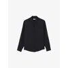 Sandro Mens Bleus Relaxed-fit Long-sleeve Linen Shirt