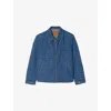 Sandro Mens Raw-denim Rope-motif Regular-fit Denim Jacket Xl In Blue