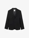 Sandro Single-breasted Wool Jacket In Black