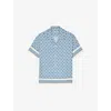 Sandro Printed Short-sleeve Shirt In Blue Sky