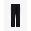 Sandro Mens Navy Blue Straight-leg Mid-rise Wool Trousers In Blue