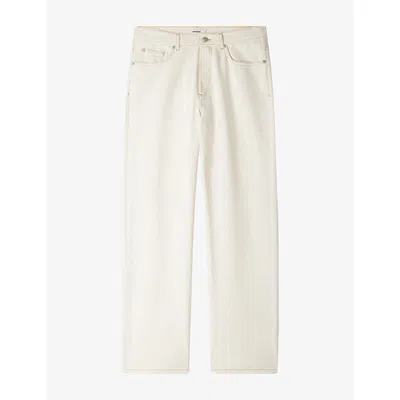 Sandro Mens  Straight-leg Relaxed-fit Denim Jeans In Ecru