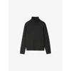 Sandro Mens Dark Grey Turtleneck Knitted Wool-blend Jumper In Gray
