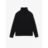 Sandro Mens  Turtleneck Knitted Wool-blend Jumper In Noir / Gris