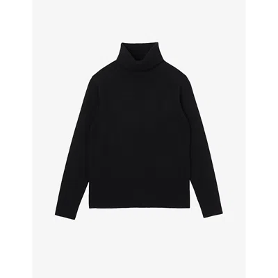 Sandro Mens  Turtleneck Knitted Wool-blend Jumper In Noir / Gris