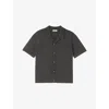 Sandro Mens V-neck Cotton-blend Knitted Vest Verts In Verts