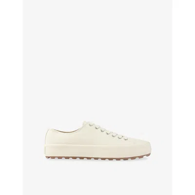 SANDRO MENS NATURELS VULCA LEATHER LOW-TOP TRAINERS EUR 40 / 6 UK