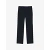 Sandro Mens  Slim-fit Straight-leg Stretch-wool Trousers In Bleus