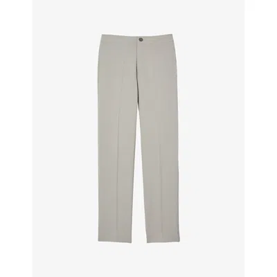 Sandro Mens Steel High-rise Stretch-jersey Trousers In Gray