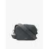 Sandro Mens Steel Logo-embellished Leather Cross-body Bag In Gray