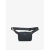 Sandro Mens Steel Logo-embossed Small Leather Bag In Gray