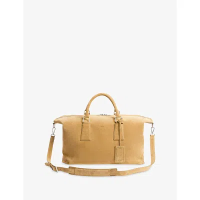 Sandro Mens Suede Weekend Bag Camel