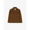 Sandro Mens Tobacco Brown Chest-pocket Zip-fastened Wool-blend Jacket