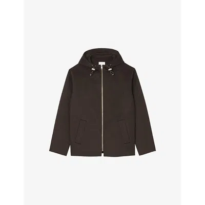 Sandro Mens Toggle-hood Regular-fit Wool-blend Jacket Verts