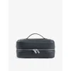 Sandro Mens Steel Top Handle Grained Faux-leather Wash Bag In Gray