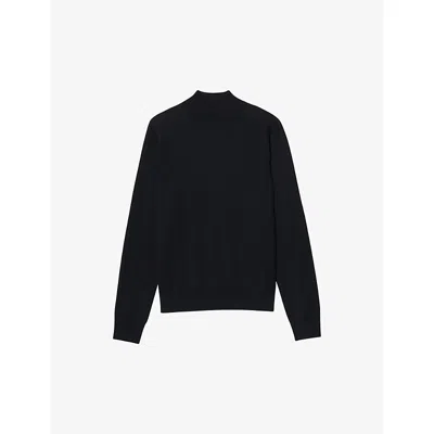 Sandro Turtleneck Wool Jumper In Black