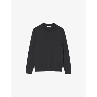 Sandro Mens Verts Crewneck Fine-knit Jumper