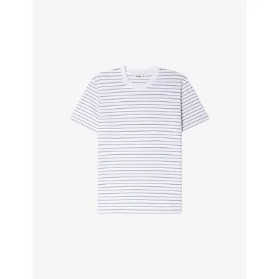 Sandro Mens  Striped Short-sleeve Cotton T-shirt In White