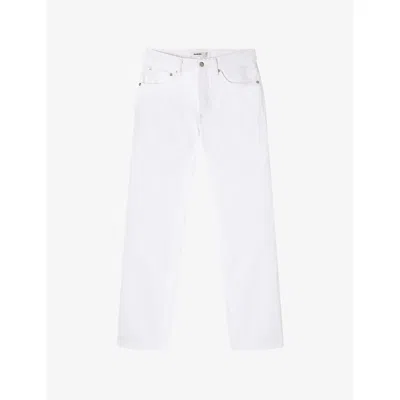 Sandro Mens White Tapered-leg Mid-rise Denim Jeans