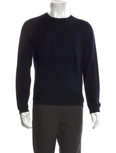 Pre-owned Sandro Merino Wool Crew Neck Pullover In Black