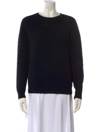 Pre-owned Sandro Merino Wool Crew Neck Sweater In Blue