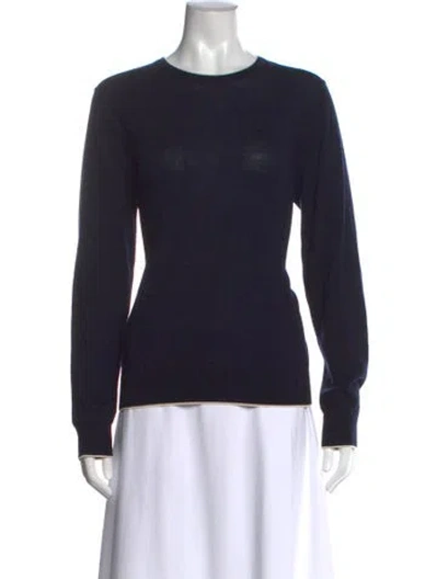 Pre-owned Sandro Merino Wool Crew Neck Sweater In Blue