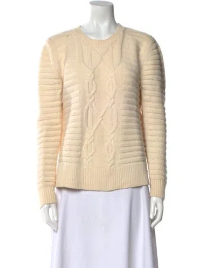 Pre-owned Sandro Merino Wool Crew Neck Sweater In Neutral