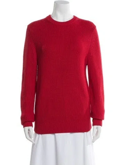 Pre-owned Sandro Merino Wool Crew Neck Sweater In Red