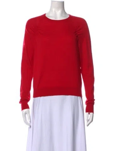 Pre-owned Sandro Merino Wool Crew Neck Sweater In Red