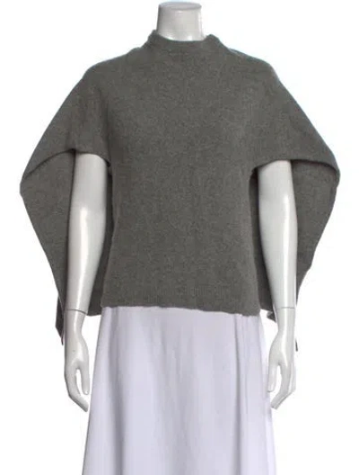 Pre-owned Sandro Merino Wool Mock Neck Sweater In Grey