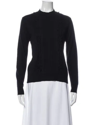 Pre-owned Sandro Merino Wool Mock Neck Top In Multi