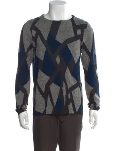 Pre-owned Sandro Merino Wool Printed Pullover In Gray
