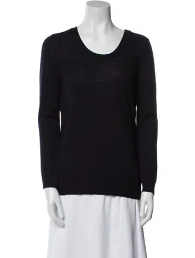 Pre-owned Sandro Merino Wool Scoop Neck Sweater In Black