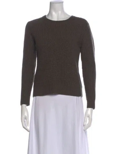 Pre-owned Sandro Merino Wool Scoop Neck Sweater In Brown