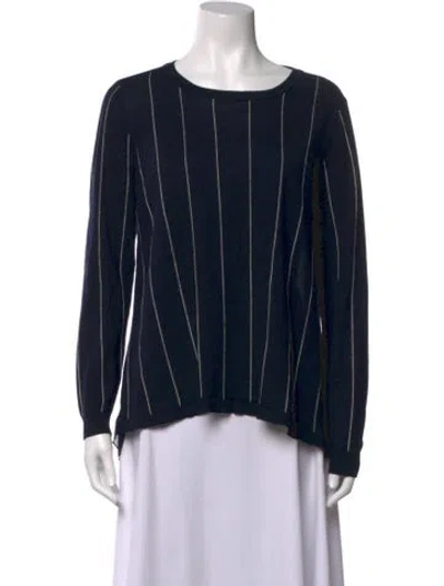 Pre-owned Sandro Merino Wool Striped Top In Black