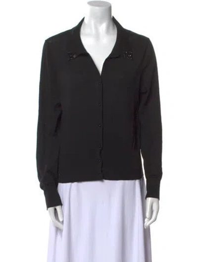 Pre-owned Sandro Merino Wool Sweater In Black