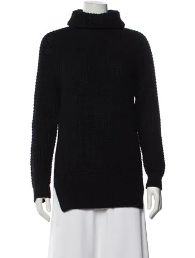 Pre-owned Sandro Merino Wool Turtleneck Sweater In Black
