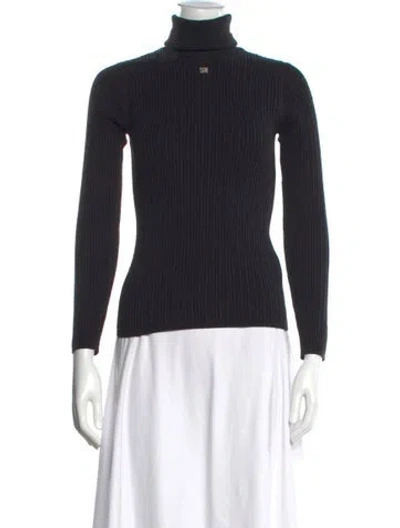 Pre-owned Sandro Merino Wool Turtleneck Sweater In Black