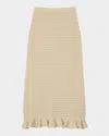 Sandro Merveilleuse Embellished Midi Skirt In Beige