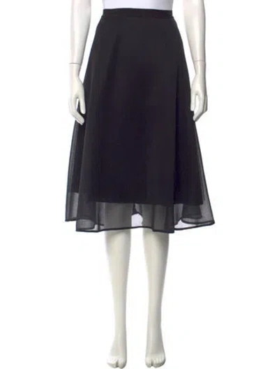 Pre-owned Sandro Mesh Accents Knee-length Skirt In Black
