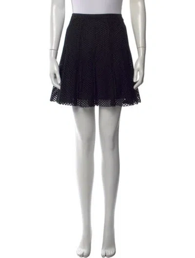 Pre-owned Sandro Mesh Accents Mini Skirt In Black