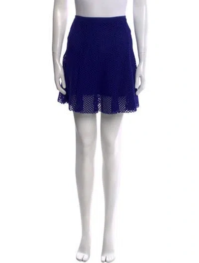 Pre-owned Sandro Mesh Accents Mini Skirt In Blue