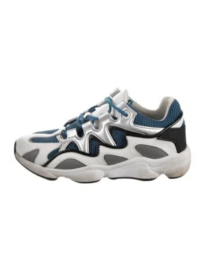 Pre-owned Sandro Mesh Colorblock Pattern Athletic Sneakers In White