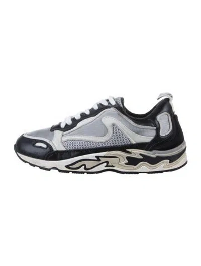 Pre-owned Sandro Mesh Colorblock Pattern Sneakers In Gray