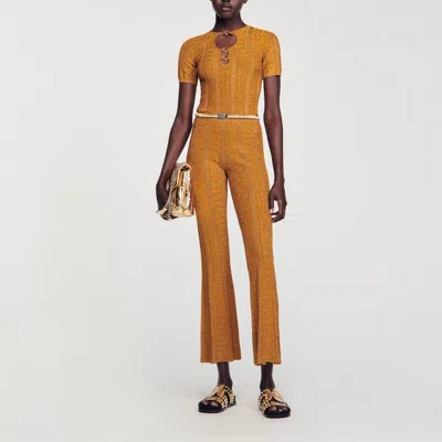 Sandro Metallic Knit Pants In 0