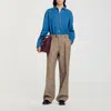Sandro Micro Houndstooth Trousers In Brown
