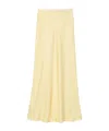 Sandro Mid-length Satin-effect Skirt In Jaunes / Oranges