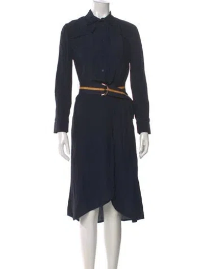 Pre-owned Sandro Midi Length Dress In Blue